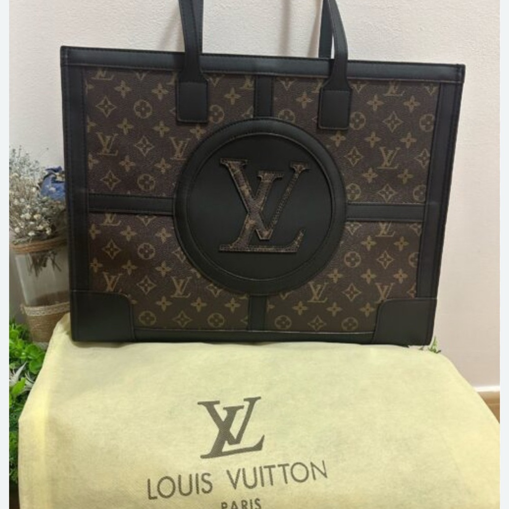 Louis Vuitton Brown and Black Monogram Tote